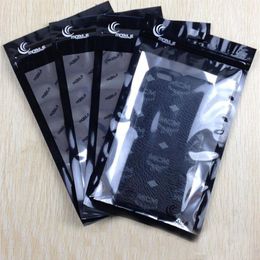 1000PCS 12 22cm Plastic Zipper Lock Poly Packs Black Mobile Phone Case Retail Packaging Package Bag for 4 7 To 6 7 Inch Phone Case219N