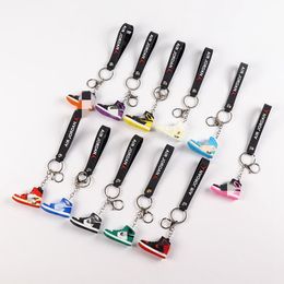 2022 hot selling Wholesale Designer 3D Mini Basketball Shoe Keychain Silicone Sneaker mold keychain cartoon three-dimensional bag pendant couple keychains