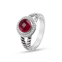 Wedding Ring Wire Rings Womens Designers Designer Jewelry Classic Fashion Inlaid Twisted Red Garnet Zircon High Women