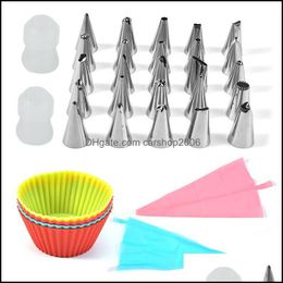 Baking Pastry Tools 32Pcs Stainless Steel Boxed Decorating Tip Sets Bag Cream Tpu Cake Decoration Accessoriescake Drop Carshop2006 Dh5W6