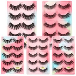 Soft Light Natural Thick False Eyelashes Extensions Curly Crisscross Hand Made Reusable Multilayer 3D Fake Lashes Eyes Makeup with Colourful Tray Easy to Wear DHL