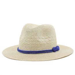 Sun Hats for Women Ribbon Band Men Wide Brim Hat Straw Summer Panama Formal Outdoor Party Picnic Bucket Hat Sombreros De Mujer