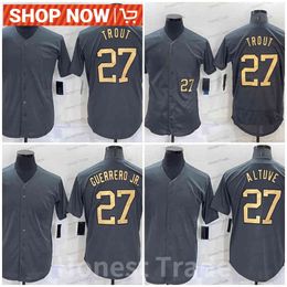 New Baseball All Star Jersey 27 Mike Trout Jose Altuve Vladimir Guerrero Jr. Mens Jerseys Sports Uniforms Good Quality