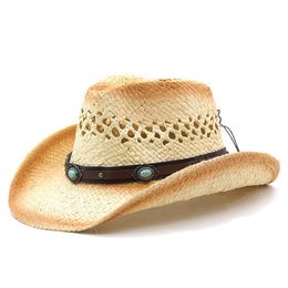 knitting Hollow hand hat for men and women's summer Personalised western cowboy straw hat Girl beach hats