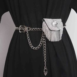 HBP Belt Bags for Women Designer Fragrance Waist Chain Fanny Pack Shirt Dress Plaid Tassel Sparkly Belt Bag 220809