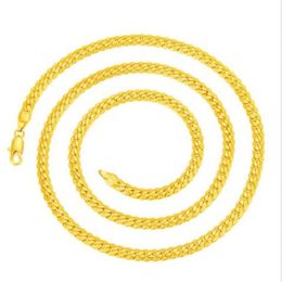 italian chains NZ - Men 14KGP Stamped Gold Plated Italy Herringbone Chain Necklace 6mm 60cm280D