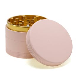 golden grinder Canada - Smoke grinder 4-layer inner golden aluminum alloy outer macaron color rubber paint smoking set