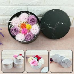 round hat boxes with lids Canada - Flower Box Packing Floral Round Hat Boxes Paper Storage Hug Bucket With Lid Wedding Candy Gifts Florist Gift Wrap2941