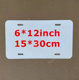 sublimation Metal Aluminum Automotive License Plate Plates Tag for Custom Design Work 0.5mm Thickness 15x30cm 4holes 600pcs Sea Shipping DAF482