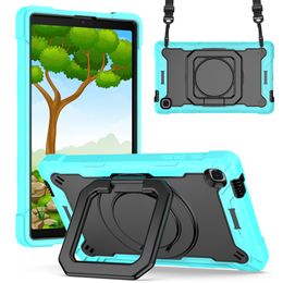 Tablet Cases For Samsung TAB A7 LITE 8.7 With 180° Rotating Kickstand Muilt-Function Grip Anti-drop Built-in Shoulder Strap Adjustable And Removable