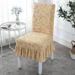 Chair Covers Flounced Coverings Protection Dining Cover Elastic Wedding Party Floral Printing Removable Ruffled Hem Super StretchChair