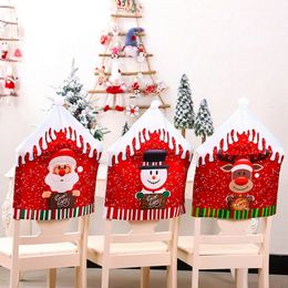Chair Covers Party Christmas Decoration Table Red Hat Decor Dinner Cover Clause 1pcs Ski CoverChair