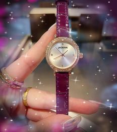 luxury women small dial diamonds ring dress watches 24mm red purple leather belt Relogio Feminino Lady classic atmosphere good looking Quartz Wristwatch