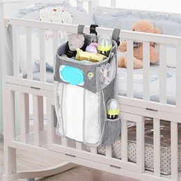Baby Bed Hanging Rangement Sac avec Night Light Crib Organizer pour les sacs de couches Born