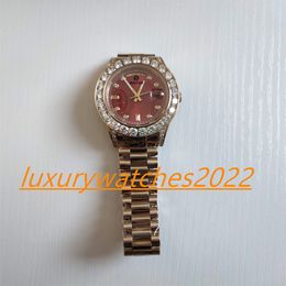 MP Factory watch 36mm 118348 18K Yellow Gold Bigger Diamond Dial & Bezel Automatic Mechanical Movement Stainless Steel Sapphire Unix Wristwatch Box/card