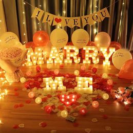 Strings LED Gold DIY Lamp 26 Letters 0-9 Digital Number Creative Luminous Letter Night Light Christmas Wedding Birthday Party DecorLED Strin