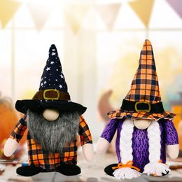 Christmas Decorations 1pcs Halloween Grid Printed Rudolph Doll Faceless Old Man Ghost Festival DecorationChristmas