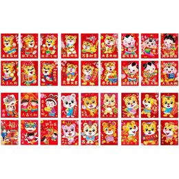 Gift Wrap 8.1x11.5cm/3.19x4.53in Red Pocket Zodiac Tiger Chinese Year Festival Kit 2022 Wedding EnvelopesGift