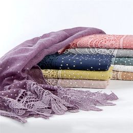 Ladies Plain Lace Floral Patchwork Viscose Shawl Scarf High Quality Hollow Wrap Pashmina Snood Bufandas Muslim Hijab