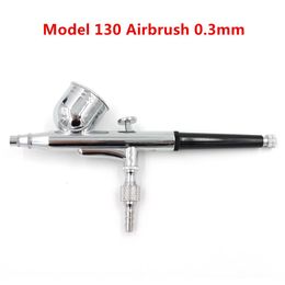 airbrush for model kits Canada - Model 130 New 0 3mm Air Brush Mini Paint Spray Gun Dual Action Airbrush Kit 7CC Cup Cake Decorating Paint Tool264z