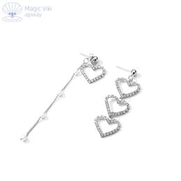 Dangle & Chandelier MagicViki Love Earrings Female 2022 Fashion Peach Heart Long Pendant Temperament High Sense Cold Wind EarringsDangle