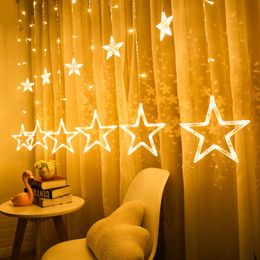 Strips 3.5M Fairy Star Led Curtain String Lights Garland For Home Wedding Party Holiday Decoration Indoor 220V EU PlugLED