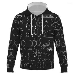 Erkek Hoodies Sweatshirt Matematik Formül Fermuarı Hoodie 3D Baskı Kapüşonlu Sweatshirt Sonbahar Kış Moda Külot Çocuk Bezi