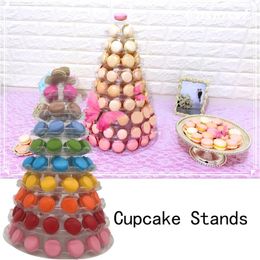 Other Festive & Party Supplies Macaron Cupcake Stand 10 Tier Tower Holder Wedding Display Clear Dessert Stands For WeddingOther