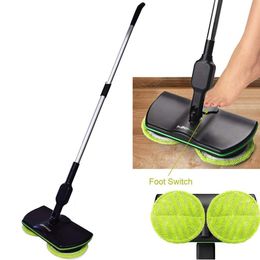 360 mop Canada - Rechargeable 360 degree Rotation Cordless Floor Cleaner Scrubber Polisher Electric Rotary Mop Microfiber Cleaning Mop for Home2739