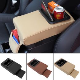 Other Interior Accessories Car Armrest Pad Auto Hand Elbow Support Cushion Box Anti-fatigue With Cup Holder Arm Rest Storager BoxOther