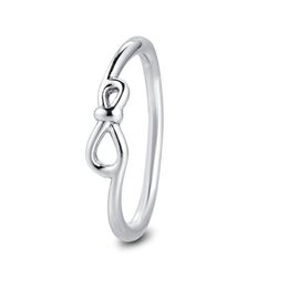 Cluster Rings Genuine 925 Sterling Silver Infinity Knot Ring Party Wedding Jewelry Gifts For Women 2022 Arrival Anillos WholesaleCluster