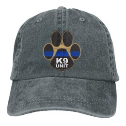 Berets K-9 Unit Thin Blue Line Adult Denim Sun Hat Classic Vintage Adjustable Baseball CapBerets BeretsBerets