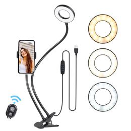 Compact Mirrors Dimmable Ring Lamp LED-Ring Light Adjustable Tripod 3 Modes For Makeup Video Record Live Streaming Selfie With TripodCompact