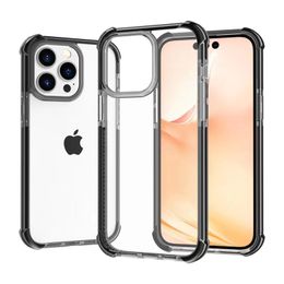 Transparent Anti Scratch Clear Acrylic Phone Cases For Iphone 15 Pro Max 14 13 12 11 Pro Max XS XR 7 8 Plus Hybrid Soft TPU Hard PC Bumper Shockproof Case