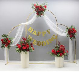 3 Pcs/Set Outdoor Wedding Arch Props Wrought Iron Geometric Irregular Flower Stand Party Birthday Backdrop Balloon Decor Shelf