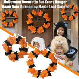 Decorative Flowers & Wreaths Halloween Decoration Bat Wreath Pendant Window Door Hanging Garland Horror Props Decor For Home Partys M6b1Deco