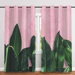 Curtain & Drapes Pcs/set Leaves Thickened Cloth Nordic Window Blackout Curtains For Bedroom And Living RoomCurtain