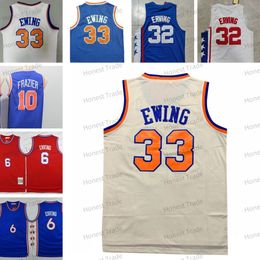 Retro Mens 32 Patrick 33 Ewing Basketball Jersey White Walt Frazier 6 Julius Erving Red Stitched Men Sports Jerseys Uniforms Good Quality Outdoor Apparel In Stock