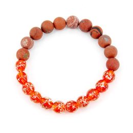 -Fili di perline fascino braccialetto donna 8mm bagliore di pietra naturale nella perle di perle di vetro scuro perle di guarigione femminile yoga corda elastica gioiello
