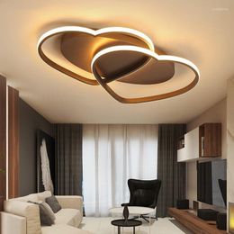 Ceiling Lights Creative Luminaria Led Heart Light Study Lamps Home Fixtures Bedroom White Black Surface Mounted Deco Art