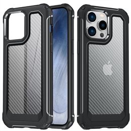 Matte Carbon Fiber Heavy Duty Military Armor Cases Drop Protection Translucent Shockproofr Anti-Slip Cover For iPhone 14 13 12 Mini 11 Pro XR XS Max X 8 7 6 Plus