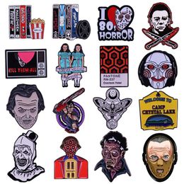 Brooches Halloween Horror Movie Enamel Pin Brooch For Clothes Briefcase Badges On Backpack Accessories Lapel Pins Decorative Jewelry Gift