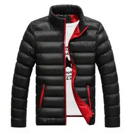 Men's Jackets Autumn And Winter Men's Warm Windproof Large Size Stand-up Collar Coat Is Light With A Fashionable Jacket LogoMen's