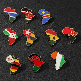 Pins Brooches National Flag Metallic Enamel Brooch Zimbabwe Congo Burundi Angola Badge Shirt Hat Lapel Pin Jewellery AccessoriesPins