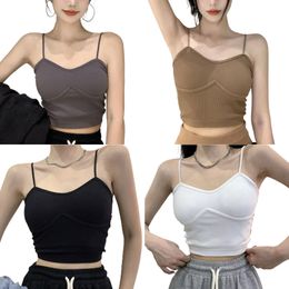 Women's Tanks & Camis Sexy Spaghetti Strap Cami Basic Bodycon Tee Solid Colour Vest Tank Top For GirlsWomen's