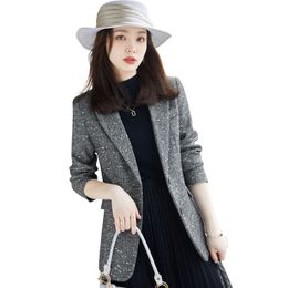 Women's Suits & Blazers Arrival High Quality Casual Blazer Women Fashion Ladies Coat Female Slim Coffee Grey Single Breasted JacketWomen's