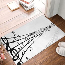 Carpets 40x60cm Doormat Music Staff With Treble Clef And Notes Carpet For Bedroom Kitchen Door Decorative Non-slip DoormatCarpets