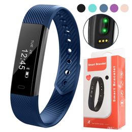 wristband alarms NZ - 115 HR Smart Bracelet Fitness Heart Rate Tracker Step Counter Activity Monitor Band Alarm Clock Vibration Wristband With DayDay AP2457
