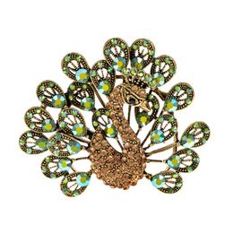 Pins Brooches XIANG Rhinestone Peacock For Women Animal Design Pin Coat Accessories 3 Colors Available High QualityPins