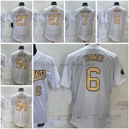 2022 All-Star Baseball Jerseys Austin 27 Riley 54 Max Fried 7 Dansby Swanson 6 Turner White Mens Size S--XXXL